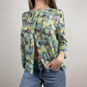 Women's Green Beaded Cardigan
